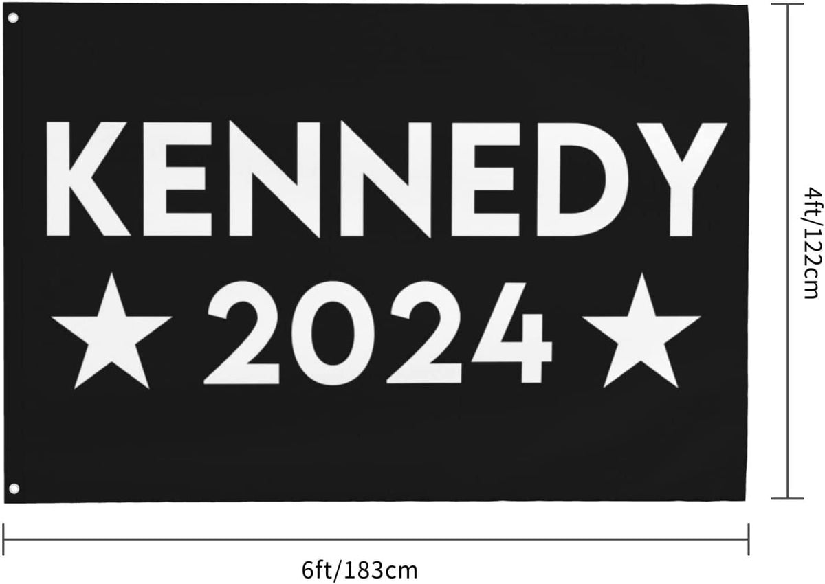 RFK Robert F Kennedy Jr 2024 Flag 4x6 feet black RFK 2024 Store